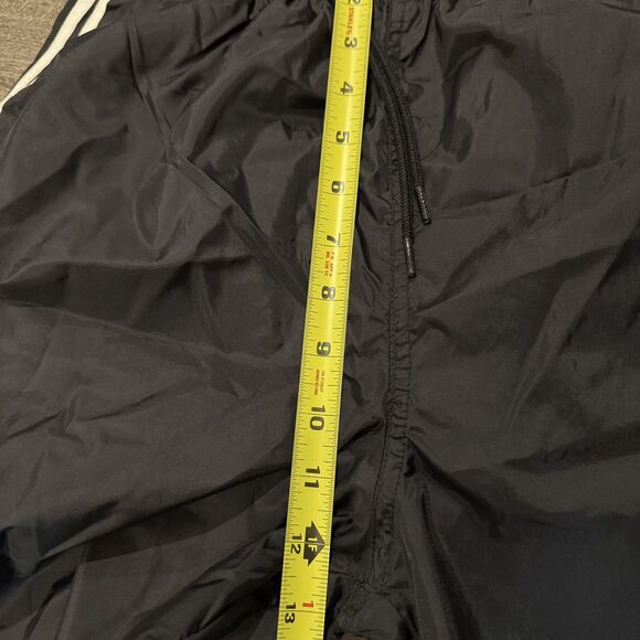 Vintage Adidas Pants Sz Small Black Nylon Track Windbreaker 3 Stripe 90s unisex - Picture 5 of 7